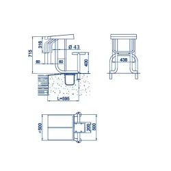 Podium salida altura 700 mm. 304
