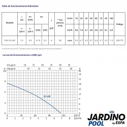 Bomba piscina Jardino Pool Nox 20 4M