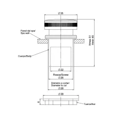 Toma de aire regulable 3/4" cromada minispas
