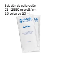Solución Hanna calibración CE 12880 microS/cm (25 bolsas de 20 ml)