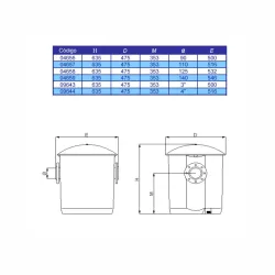 Prefiltro bomba piscina en poliéster + FV  33 l. Astralpool Ø 140mm.
