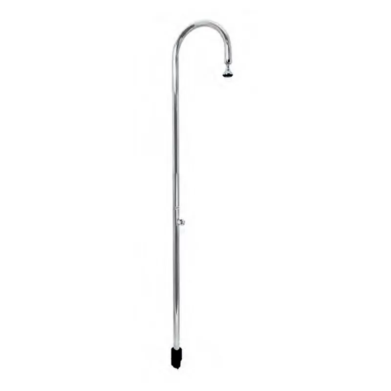 Ducha piscina modelo bastón con 1 rociador y 1 grifo lavapiés AISI 316