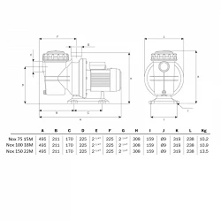 Bomba piscina Jardino Pool Nox 75 15M