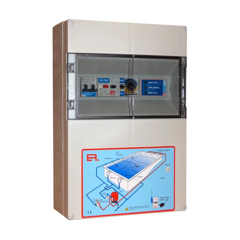 Armario maniobra piscina nivel desbordante