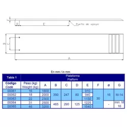 Plataforma para piscina ancho 0,40 m longitud 2,0 m