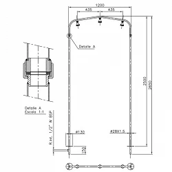 Túnel de ducha piscina AstralPool 1 arco 3 rociadores