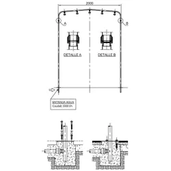 Túnel de ducha piscina AstralPool 1 arco 5 rociadores