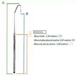 Ducha piscina colectiva automática con 1 rociador