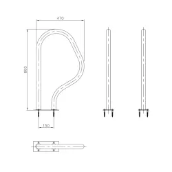 Pasamanos Astralpool para salida piscina 470 x 800 (empotrar)