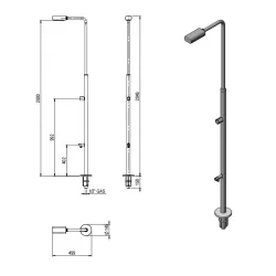 Ducha piscina GRE Minimal con 1 rociador y grifo lavapiés