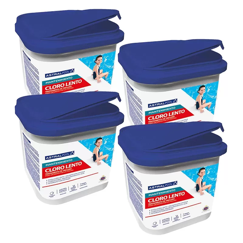 Tricloro en pastillas de 250 gramos Astralpool en 5 kg - Pack de 4 envases