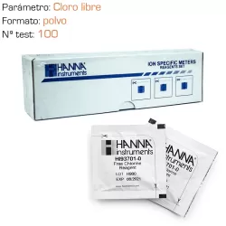 Reactivo en polvo cloro libre 100 test