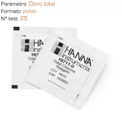 Reactivo en polvo cloro total 25 test