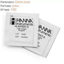 Reactivo polvo Hanna para Cobre Total 100 test