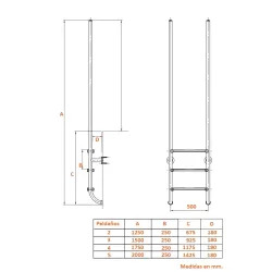Escalera para piscina 5 peldaños