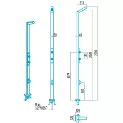Ducha piscina AstralPool temporizada 1 rociador y lavapiés