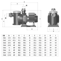 Bomba piscina Sena 3/4 CV trif
