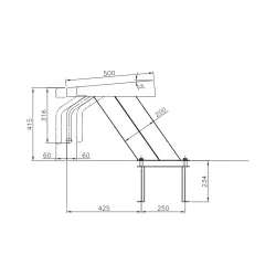 Podium salida  altura 400 mm. 316