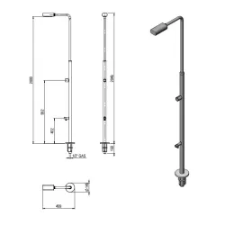 Ducha piscina Angel 1 rociador y grifo lavapi