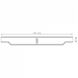 Rejilla rebosadero piscina para curvas 22/195 mm.