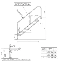 Escalera de piscina Acceso 8 pelda