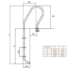 Escalera piscina Mixta 5 Peldaños