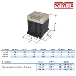 Transformador piscina Polylux  300W