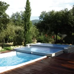 Cubierta extraplana para piscina modelo 6 de 8 x 4 motorizada