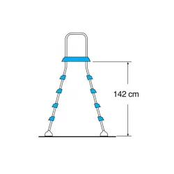 Escalera de acero inoxidable 142cm 2x4 pelda