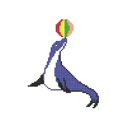 Dibujo gresite Foca con Pelota