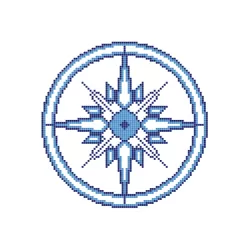 Dibujo gresite Rosa azul y blanca