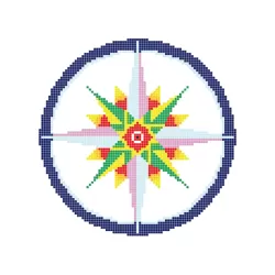 Dibujo gresite Rosa de los vientos