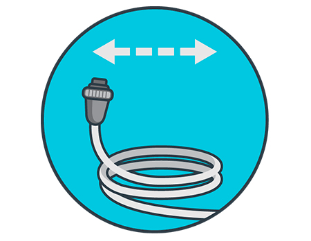 La longitud del cable del Carrera 20 es de 15 metros. Esta longitud de cable es la recomendada para piscinas enterradas o desmontables que tengan unas dimensiones hasta 10 metros de largo.