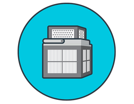 Cesta compuesta por paneles de filtro de primavera (60μ) y ultrafinos (15μ). Son 4 paneles de cada tipo que el usuario podrá alternar en función de sus necesidades. El sistema de acceso superior facilita la manipulación.
