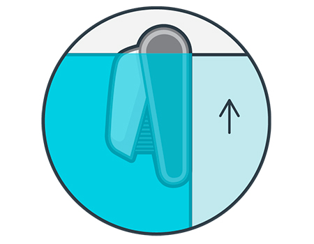 Está especialmente diseñado para la limpieza de fondo y paredes de piscinas.    NOTA: Si el ángulo de su piscina entre el fondo y las paredes es de 90º, por favor, contacte con nosotros para asesorarle.