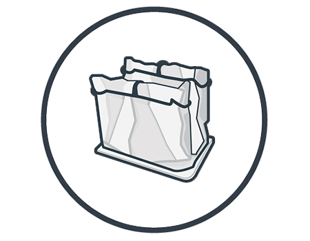 Le nettoyeur de piscine Pool Up comprend un système de filtration à sac, accessible par le bas du nettoyeur