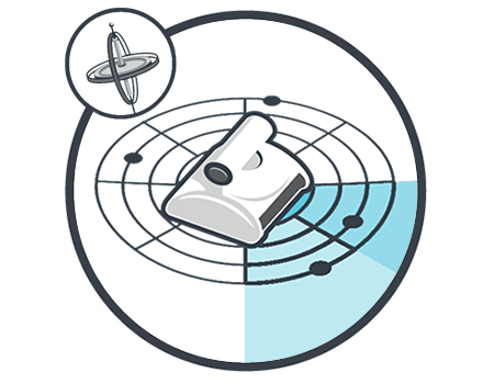 El Active X5 utiliza un avanzado software de navegación con un sistema giroscópico de escaneado. Gracias a él el robot realiza un preciso escaneo del tamaño de su piscina, lo que garantiza una cobertura óptima y una limpieza eficiente.